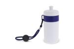 Sports bottle with edge and cord 500ml White/blue