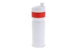 Sportflasche mit Rand 750ml Weiß/rot