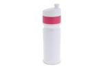 Sportflasche mit Rand 750ml Rosa/weiß