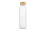 Wasserflasche Glas & Bambus 500ml Weiß