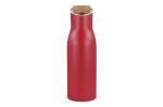 Isolier-Flasche mit Bambusdeckel, 500ml Dunkelrot