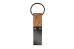 Keyring Cork & Metal rectangular Nature