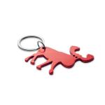 BOTTLE POPPER Recycled aluminium key ring Red