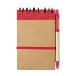 SONORA A6 recycled notepad with pen Red