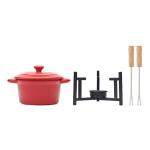 BIG KASE Keramik-Fondue-Set 300 ml Rot