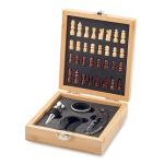 CHESSET Chess board wine set Timber