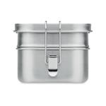 DOUBLE CHAN Lunchbox aus Edelstahl Silber matt