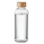 FRISIAN Glass bottle 650ml bamboo lid Transparent