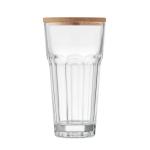 SEMPRE Glass with bamboo lid/coaster Transparent