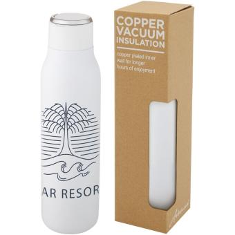 Marka 600 ml copper vacuum insulated bottle with metal loop White