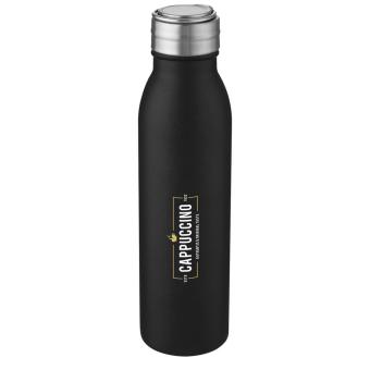 Harper 700 ml stainless steel water bottle with metal loop Black