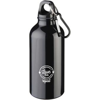 Oregon 400 ml RCS-zertifizierte Trinkflasche aus recyceltem Aluminium mit Karabinerhaken Schwarz