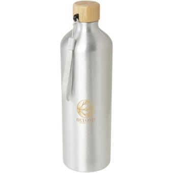 Malpeza 1L RCS-zertifizierte Wasserflasche aus recyceltem Aluminium Silber