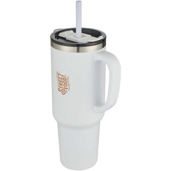 Sydney 1200 ml double wall RCS certified copper vacuum insulated tumbler with straw White