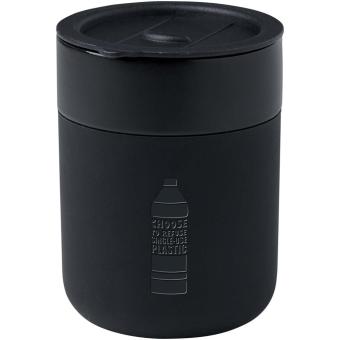 Java 330 ml ceramic tumbler with silicone wrap and plastic lid Black