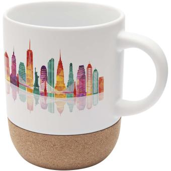 Billie 300 ml ceramic sublimation mug with cork details White