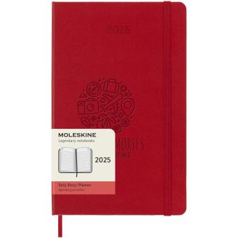 Moleskine hard cover 12 month L daily planner Coral red