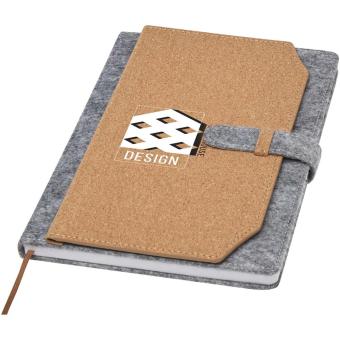 Viviana A5 recycled felt and cork notebook Nature