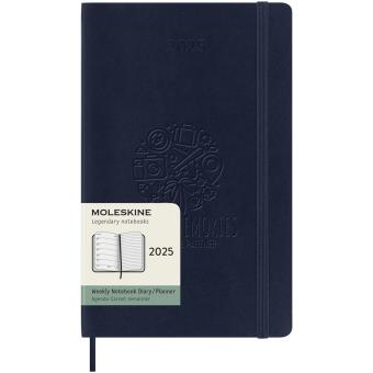 Moleskine soft cover 12 month weekly L planner Aztec blue