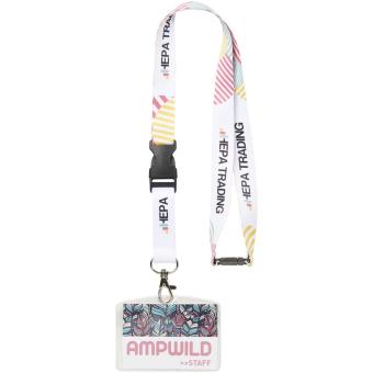 Balta sublimation lanyard with safety breakaway and buckle, black/white Black/white | 10mm