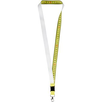 Isla 1-metre sublimation lanyard with safety breakaway Yellow