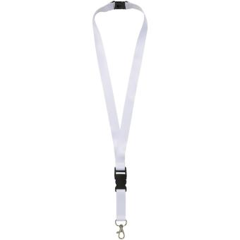 Balta recycled PET lanyard with safety breakaway and buckle, black/white Black/white | 10mm