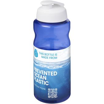 H2O Active® Eco Big Base 1L Sportflasche mit Klappdeckel Blau/weiß