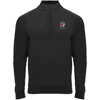 Epiro long sleeve unisex quarter zip sweatshirt, black Black | L