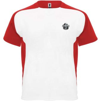 Bugatti T-Shirt Unisex aus recyceltem Material, weiß/rot Weiß/rot | L