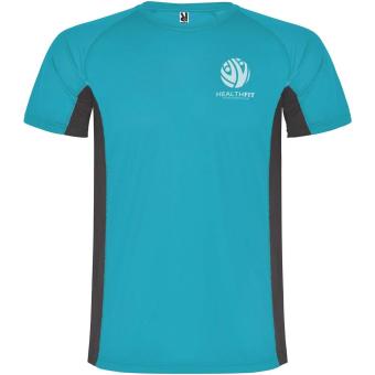 Shanghai short sleeve men's sports t-shirt, turquoise, dark lead Turquoise, dark lead | L