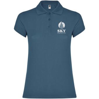 Star short sleeve women's polo, blue Blue | L