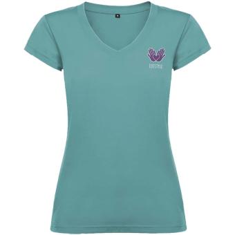 Victoria T-Shirt mit V-Ausschnitt für Damen, Staubiges Blau Staubiges Blau | L