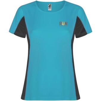 Shanghai short sleeve women's sports t-shirt, turquoise, dark lead Turquoise, dark lead | L