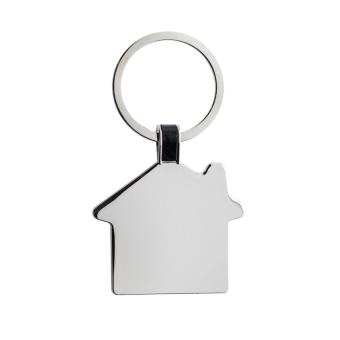 XD Collection RCS recycled zinc alloy house keyring Silver