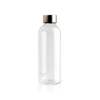 XD Collection Auslaufsichere Trinkflasche mit Metalldeckel Transparent