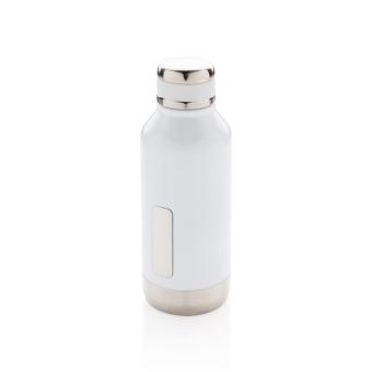 XD Collection Leak proof vacuum bottle with logo plate White