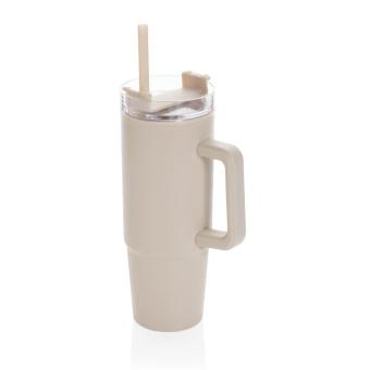 XD Collection Tana Becher aus RCS recyceltem Kunststoff mit Griff 900ml Beige