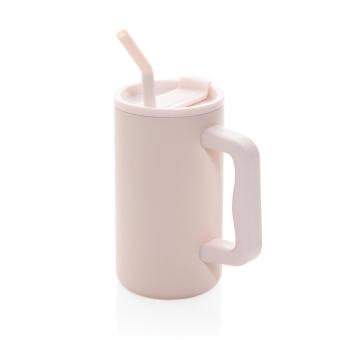 XD Collection Cube RCS certified recycled steel mug 800ml Pink