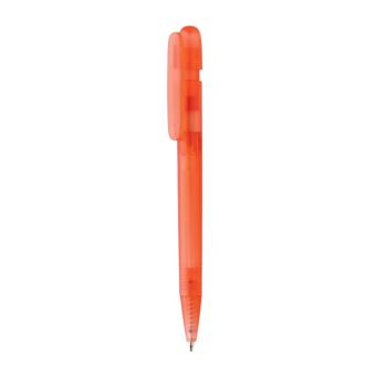 XD Collection Devin transparenter Stift aus GRS zertifiziertem rABS Rot