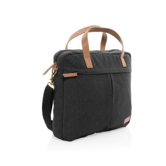 XD Collection Impact AWARE™ 16 oz. recycled canvas laptop bag Black