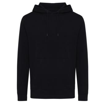 Iqoniq Rila Lightweight Hoodie aus recycelter Baumwolle, schwarz Schwarz | XXS