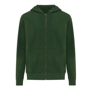 Iqoniq Abisko Zip-Kapuzenpullover aus recycelter Baumwolle, Waldgrün Waldgrün | XXS