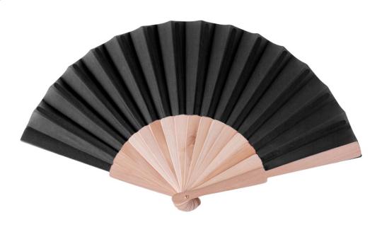 Folklore hand fan Black