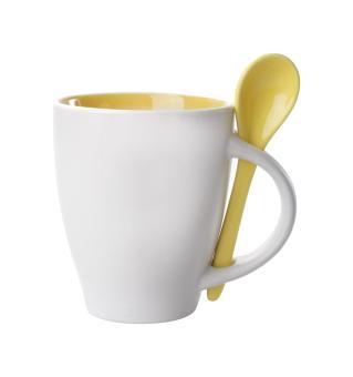Spoon mug White/yellow