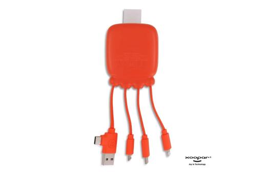 3192 | Xoopar Octopus Gamma 2 Bio Charging cable with 3.000mAh Powerbank Orange