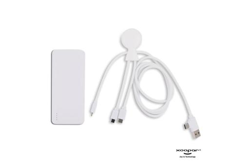 3199 | Xoopar Mr. Bio Powerbank and cable pack 7.000mAh Weiß