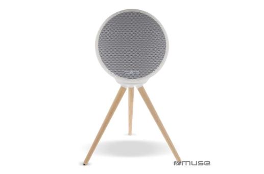 M-655 | Muse full LED, splash proof Bluetooth speaker with tripod 100W White