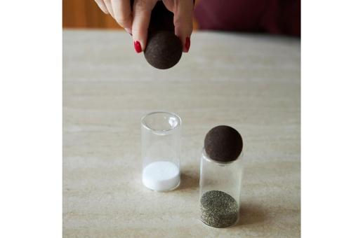 Sagaform Nature salt/pepper jars with cork stoppers 2 pcs. Transparent