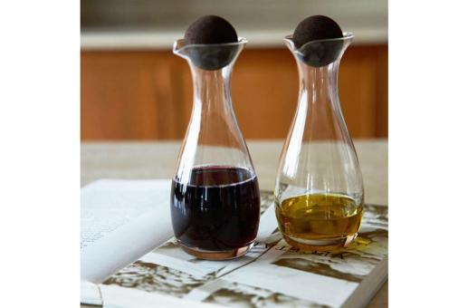 Sagaform Nature carafe oil/vinegar with cork stoppers 2 pcs. 300ml Transparent