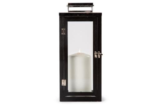 Orrefors Jernverk stainless steel lantern with wood Black